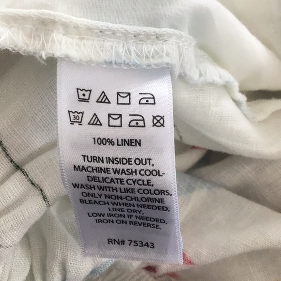 Cynthia Rowley linen machine washable Curve leaf print flat front pants 1X NWT - Picture 8 of 9